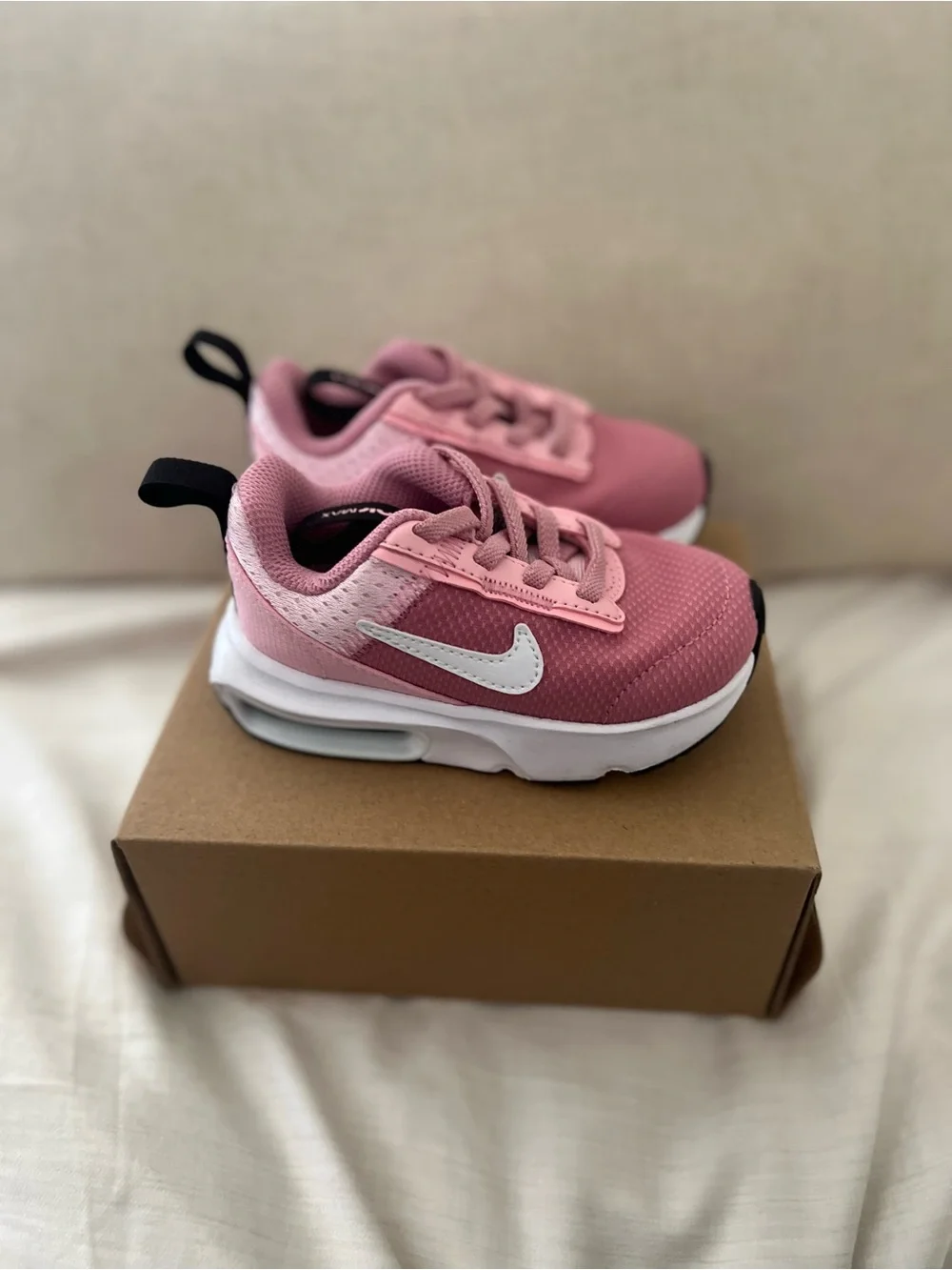 Nike Kids Pink Mesh Air-Style Sneakers with White Swoosh